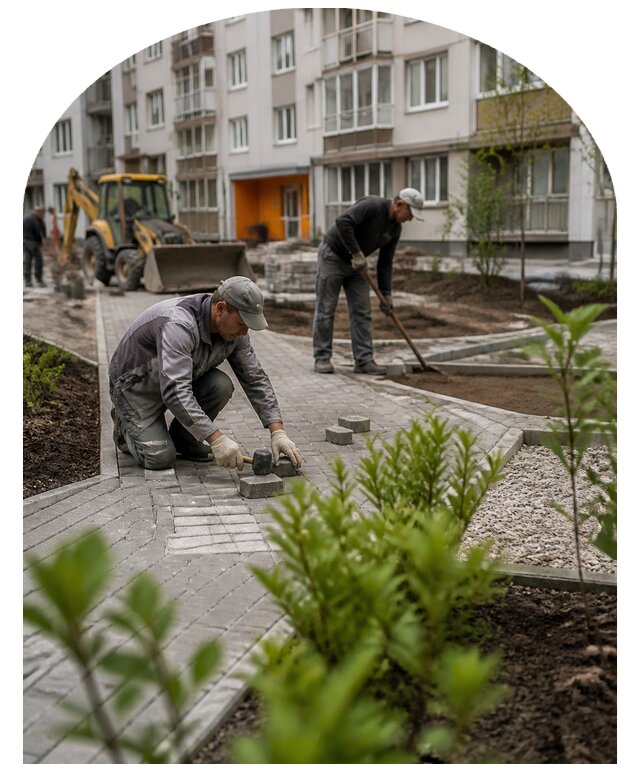 Благоустройство двора многоквартирного дома в Лянторе